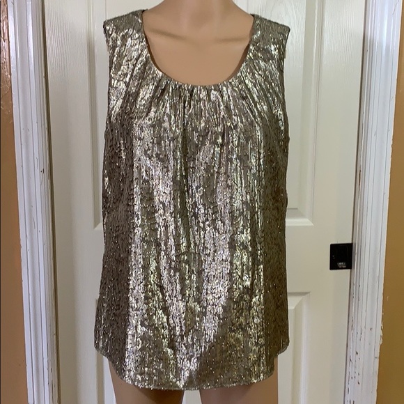 Chico's Tops - Chicos gold textured sleeveless shirt size 1
